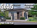5x4.5 meters Modern Bungalow Below 500K! : Free Floor Plan : Interior : Budget House Design