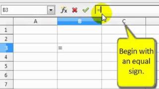 How to insert a formula into a cell in an OPenOffice calc spreadsheet