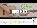 Best Part (Easy Version) - Daniel Caesar ft H.E.R | Fingerstyle Guitar | TAB + Chords + Lyrics