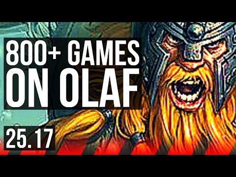 OLAF vs AATROX (TOP) | 6 solo kills, 800+ games | KR Master | 25.17