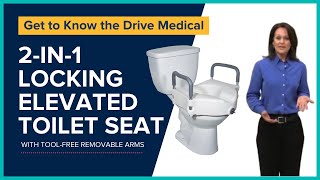 Product video: Drive Medical Raised Toilet Seat with Removable Arms | 2-n-1 Locking