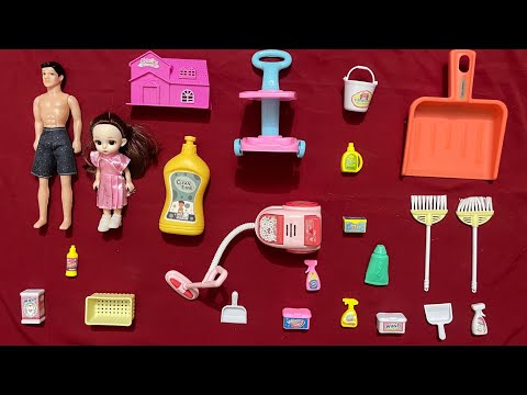 Barbie LOL family Ken Dollhouse Cleaning Morning Routine ASMR 8 Minutes Ken Doll Cleaning New Toys