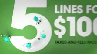 TV Spot - Cricket Wireless - Cellular Phone Plan - 5 Lines for $100 - Something to Smile About