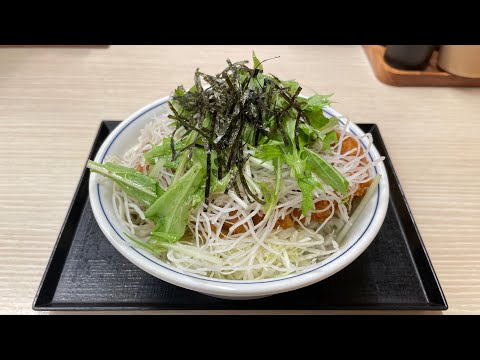 かつやの新メニュー「塩カツ丼」が山盛り野菜と塩だれロースカツでボリューム満点でした