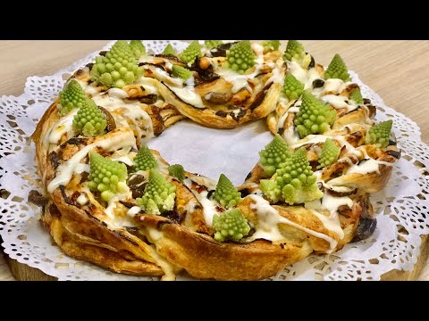 TORTA ANGELICA SALATA NATALIZIA 🎄 Antipasto Centrotavola 🎄ANGELIC SAVORY PIE WITH PUFF PASTRY