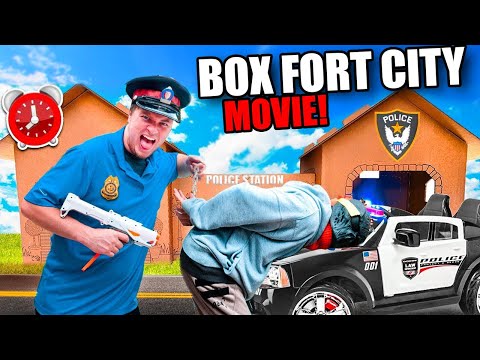 Worlds Biggest Box Fort City The Movie - Living In Cardboard 24 Hour Challenge