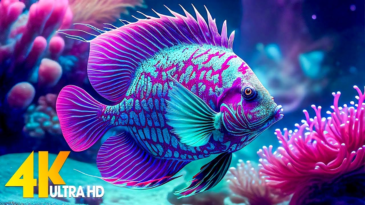 🐠 Aquarium 4K UHD | Beautiful Coral Reef Fish for Sleep, Relaxation & Meditation Music