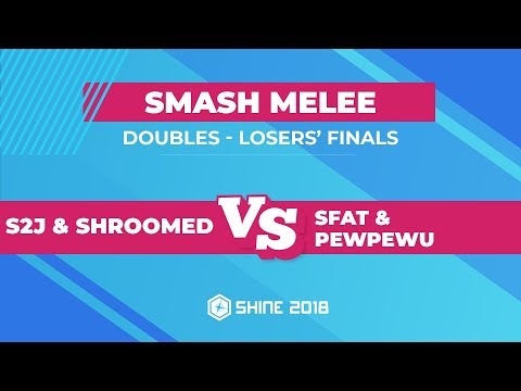 S2J/Shroomed vs SFAT/PewPewU - Smash Melee Doubles: Losers' Finals - Shine 2018