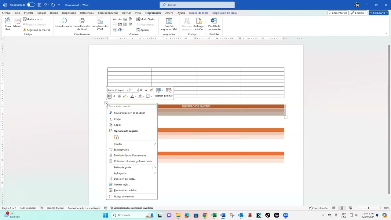 controles en formulario