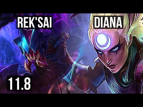 REK'SAI vs DIANA (JUNGLE) | 13/0/5, Legendary, 700+ games, 1.1M mastery | BR Master | v11.8