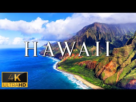 FLYING OVER HAWAII (4K UHD) - Relaxing Music With Stunning Beautiful Nature (4K Video Ultra HD)