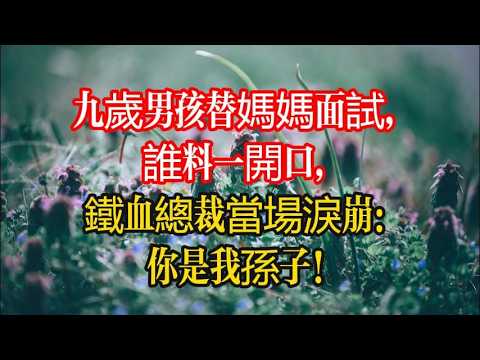 九歲男孩替媽媽面試，誰料一開口，鐵血總裁當場淚崩：你是我孫子！