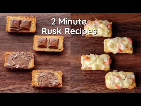 Pizza Toast | Chocolate Toast | Easy 2 Minute Rusk Recipes | Sauté