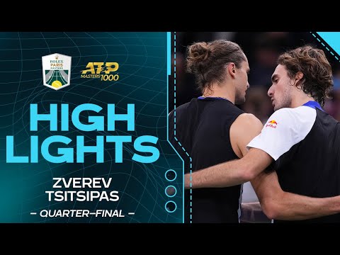 Zverev v. Tsitsipas quarter-final Highlights | Rolex Paris Masters 2024