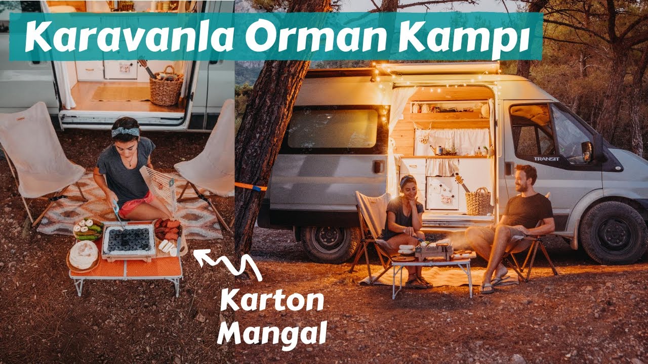 Karavanla Ormanda Kamp - Kartondan Mangal, Sucuk Ekmek - Trail of Us Van Life