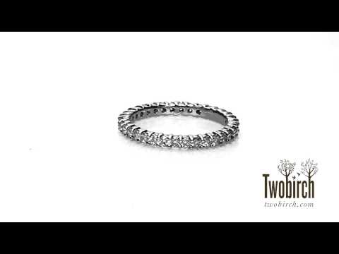 Stackable 1.5mm Double Shared Prong Eternity Ring - TwoBirch - TB-ETR-0004-WG-F