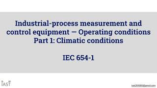IEC60654-1 Climatic conditions.