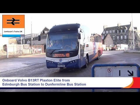 Onboard Volvo B13RT Plaxton Elite from Edinburgh Bus Station to Dunfermline Bus Station