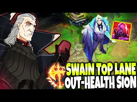 My Swain Top Lane out-health Sion while stacking on him NON-STOP till FF15 🔥 LoL Swain s14 Gameplay