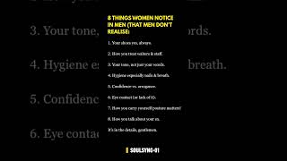 8 Things Women Notice In Men That Men Don't Realise