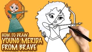 How to draw Merida from Brave - Easy step-by-step drawing lessons for kids
