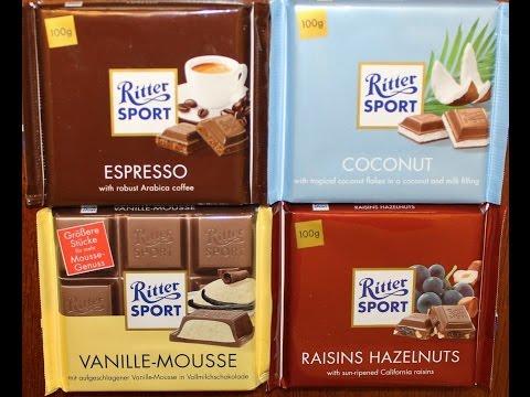 From Germany: Ritter Sport Espresso, Coconut, Vanille Mousse & Raisins Hazelnuts Review