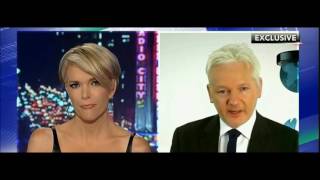 Megyn Kelly interviews Julian Assange Wiki Leaks 'Don't trust MSNBC or New York Times'