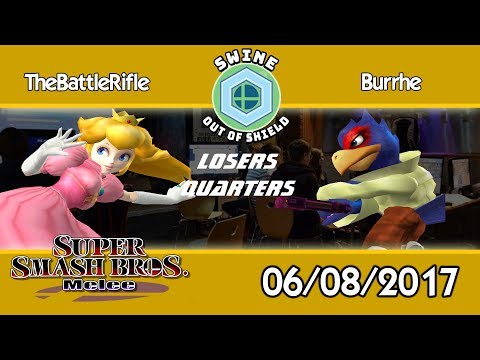 Swine Out of Shield 3 - Burrhe (Falco) vs TheBattleRifle (Peach) - SSBM Losers Quarters