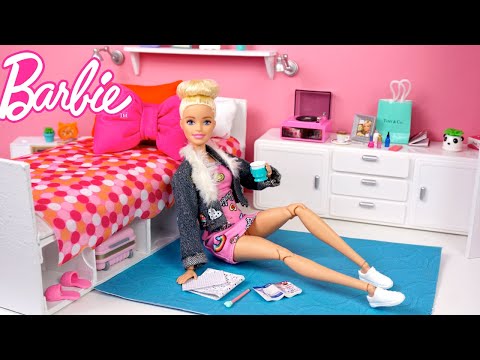 Barbie Dreamhouse Adventures Doll Pink Bedroom & Sisters Morning Routine