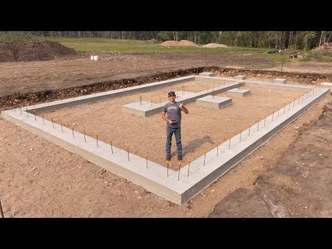 Forming and Pouring The Concrete Footings - Building My Log Home Pt. 24