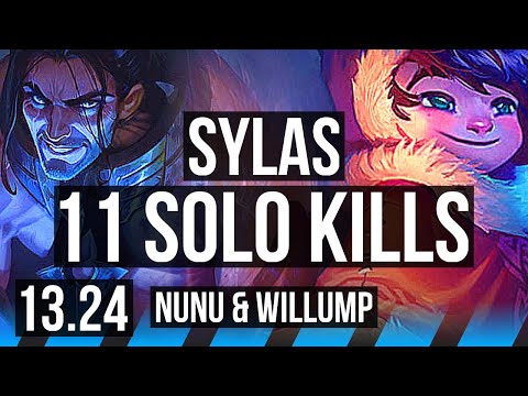 SYLAS vs NUNU & WILLUMP (MID) | 11 solo kills, 71% winrate, 15/3/9, Dominating | KR Master | 13.24
