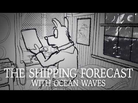 Sleep Sounds 😴 Hours of The Shipping Forecast animated with ocean waves of white noise