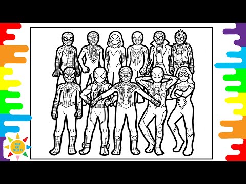 MEGA Speed Spider-Man Team Coloring Pages | Spider-Man Coloring | #artcoloring