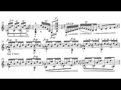 Manuel de Falla - Homenaje: Le Tombeau de Claude Debussy for Guitar (Score video)