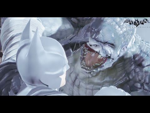 Killer Croc Boss Fight - Batman Arkham Origins (#BatmanArkhamOrigins ) Black Mask Intro & Croc Boss