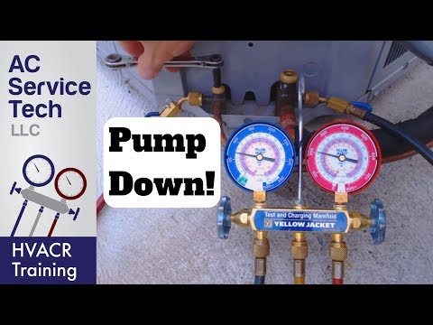 HVAC PUMP DOWN Procedure of Air Conditioner! STEP by STEP!