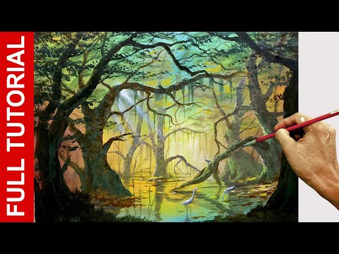 Tutorial : How to Paint Forest and Swamps in Acrylics / JMLisondra