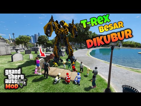JUNIOR UPIN DAN IPIN SEDIH TREX BESAR DI KUBUR - GTA 5 MOD TRANSFORMER