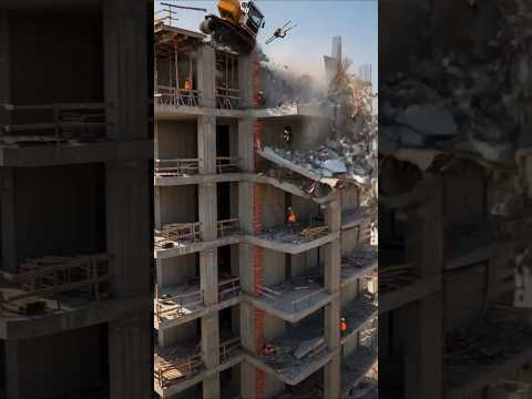 😱 Building construction accident 🦺 #accidente  #construction  #disaster