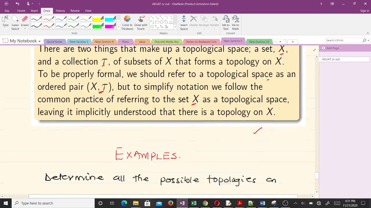 Defintion of Topology and Examples (Topological Spaces)  Lesson 1