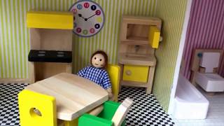 Florentine und Henry aufstehen Kindergarten Puppenhaus spielen Zähneputzen Puppe deutsch