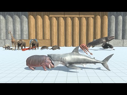 MODERN MAMMALS + REPTILES VS AQUATICS + ANCIENT HUMANS - Animal Revolt Battle Simulator