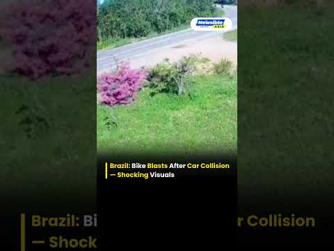 Speeding Bike Explodes After Hitting Car at ‘Curva da Morte’ | Shocking Brazil Crash Goes Viral