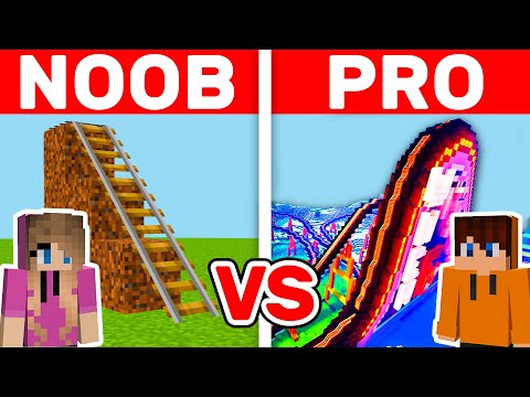 Jamesy - NOOB vs PRO: GIANT ROLLER COASTER BUILD CHALLENGE (Minecraft)