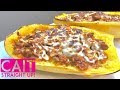 Spaghetti Squash Boats With Spicy Sausage