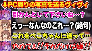 やば過ぎるPC周りの写真をころねにドン引きされたあげくぺこらに横流しされかけ発狂する綺々羅々ヴィヴィ【ホロライブ/ホロライブ切り抜き】