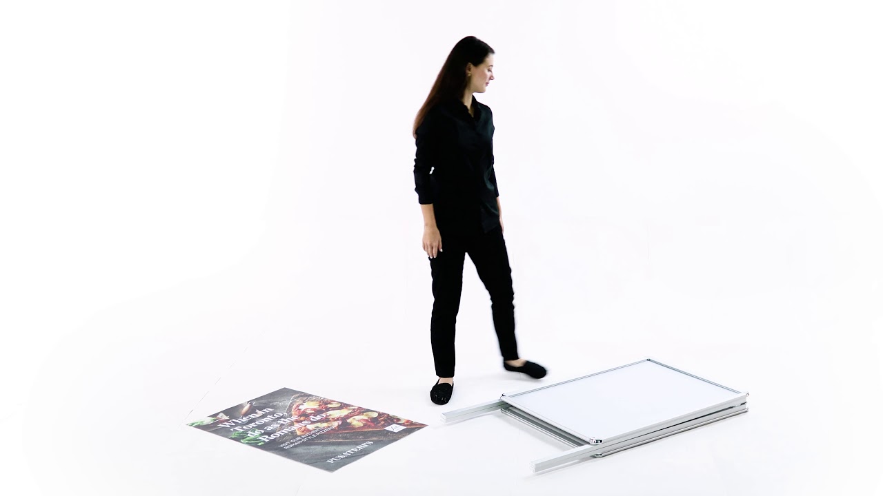 A Frame Snap Open Sidewalk Poster Stand Easel