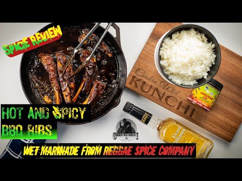 SPICE REVIEW|| CAST IRON BBQ RIBS WITH THE HOT AND SPICY JERK MARINADE FROM REGGAE SPICE
