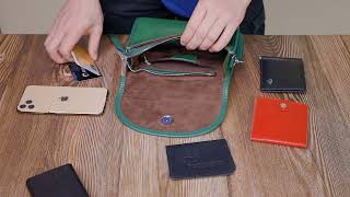 Компактна жіноча шкіряна сумка з напівкруглим клапаном Vintage 22260 зелена