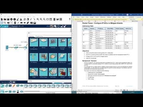 (CCNP ENCOR v8) 26.2.3 Packet Tracer - Configure IP ACLs to Mitigate Attacks